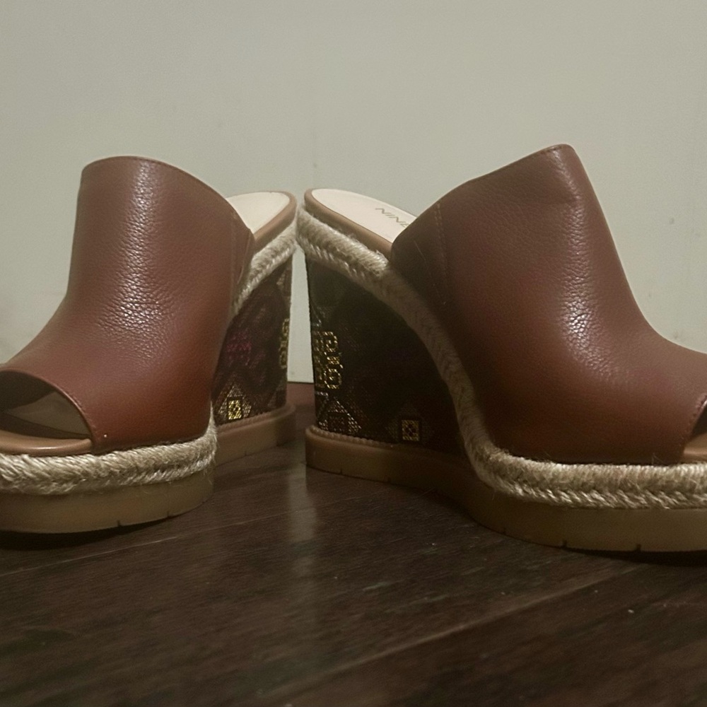 Nine West Brown Wedge Shoes with Espadrille Detail